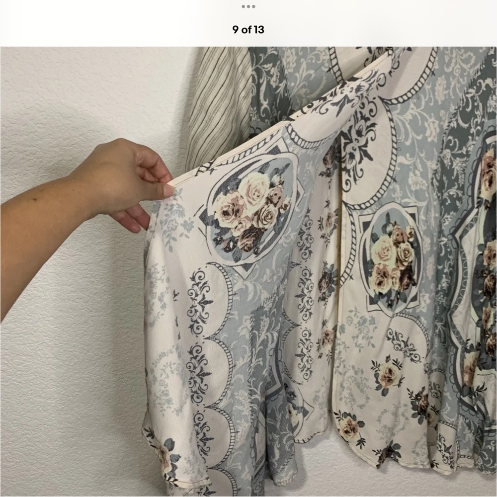 John Mark plus size Embellished mixed Fabric Button-Up Shirt - Picture 5 of 13